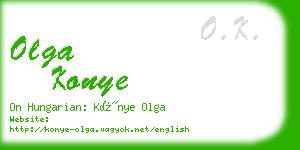 olga konye business card